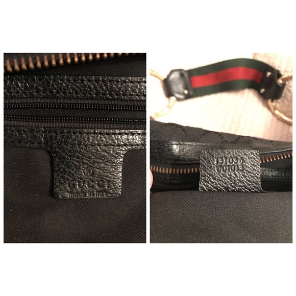 Authentic Gucci Black GG Web Bamboo Hobo Bag - Picture 3 of 4